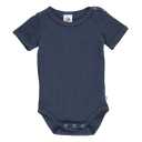 Body bleumarin Waffle rib cu mânecă scurtă