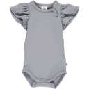 Body gri cu mânecă scurtă pentru bebeluși
