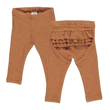 Pantaloni bej cu volănașe pentru bebeluși