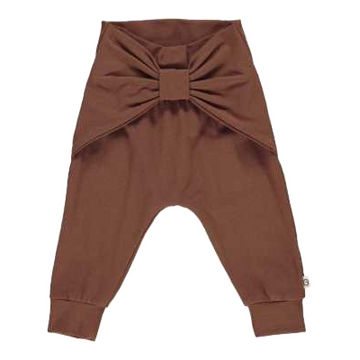Pantaloni maro cu fundă pentru bebeluși