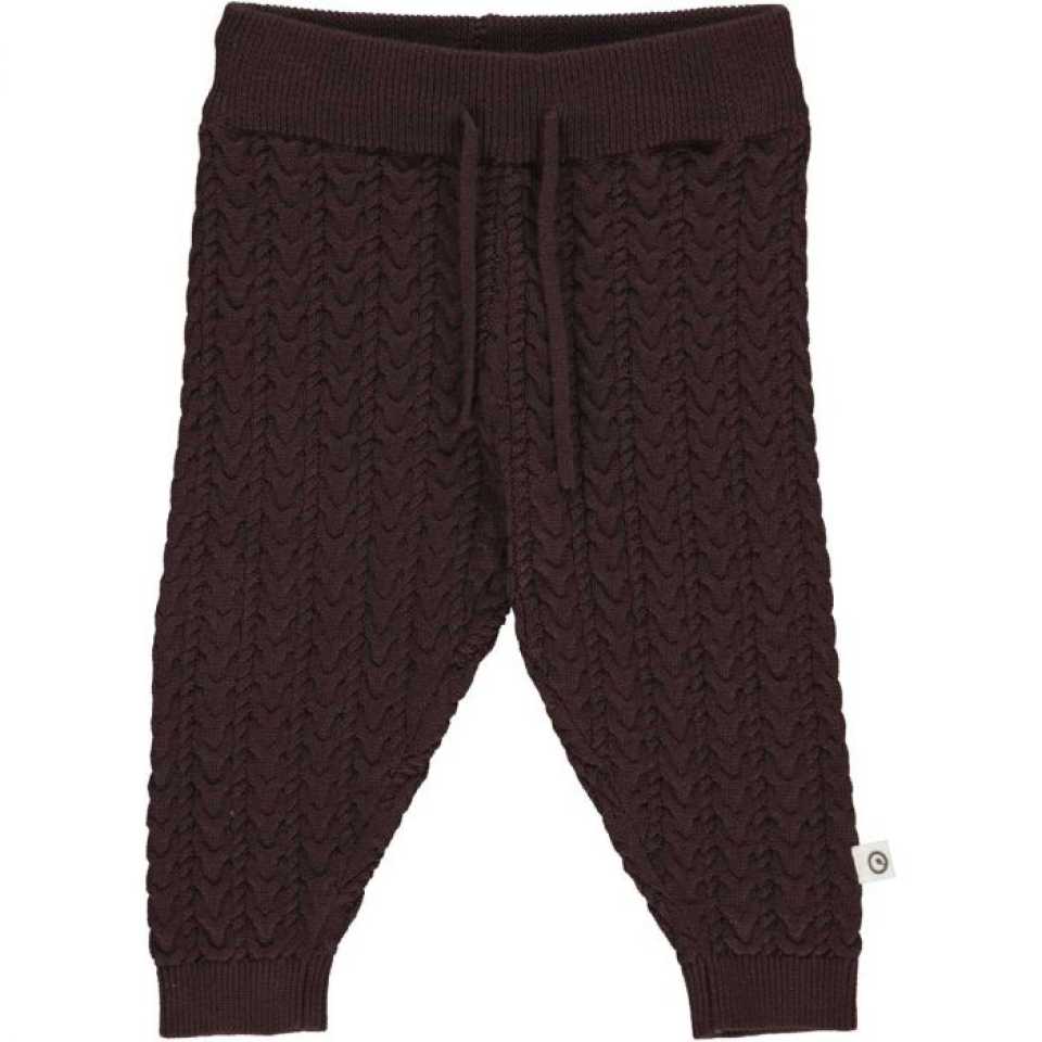 Pantaloni maro tricotați pentru bebeluși