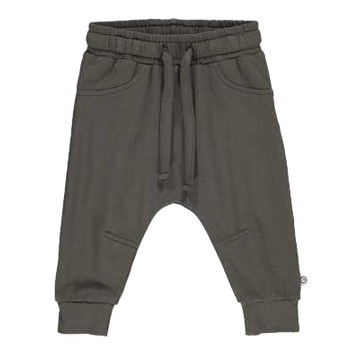 Pantaloni verde închis, confortabili cu buzunare aparente, pentru bebeluși