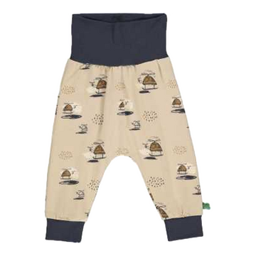Pantaloni bej cu imprimeu elicoptere pentru bebeluși