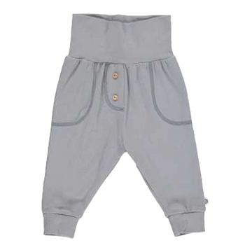 Pantaloni Cozy me gri cu nasturi pentru bebeluși