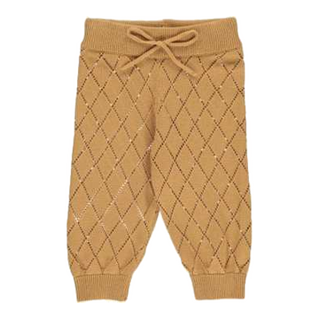 Pantaloni bej tricotați pentru bebeluși