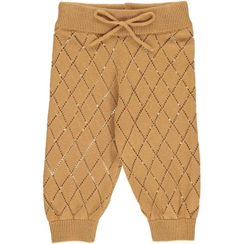 Pantaloni bej tricotați pentru bebeluși