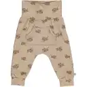 Pantaloni bej cu imprimeu jucărie pentru bebeluși