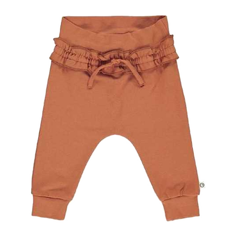 Pantaloni amber cu volănaș din bumbac organic
