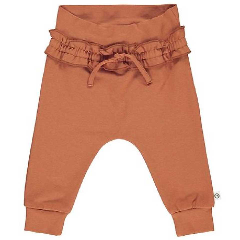 Pantaloni amber cu volănaș din bumbac organic