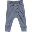 Pantaloni albaștri, confortabili, cu fundă din bumbac organic