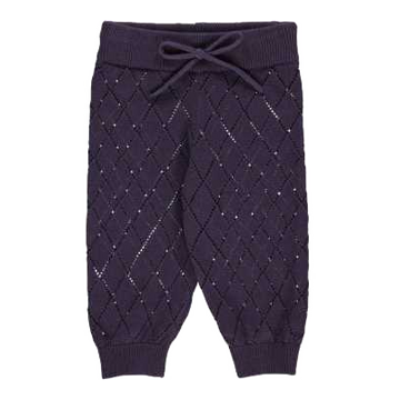 Pantaloni mov tricotați pentru bebeluși