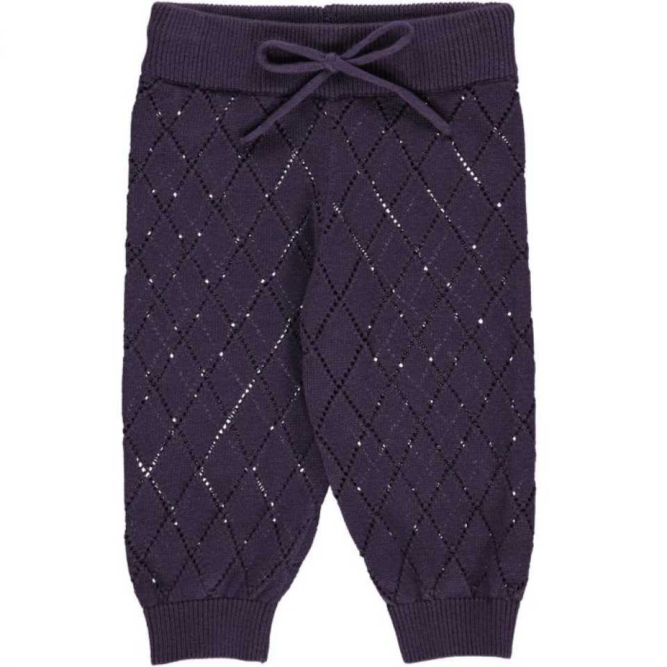 Pantaloni mov tricotați pentru bebeluși