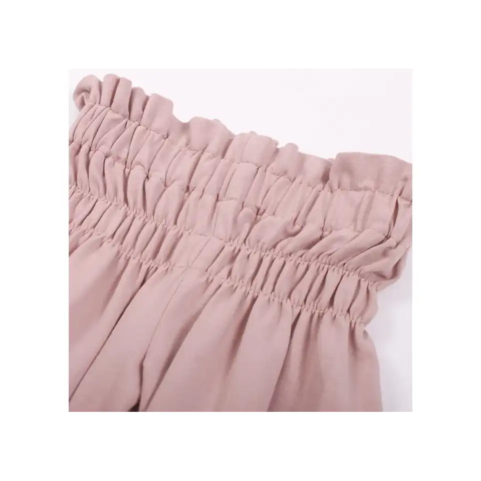 Pantaloni roz cu talie înaltă pentru bebeluși