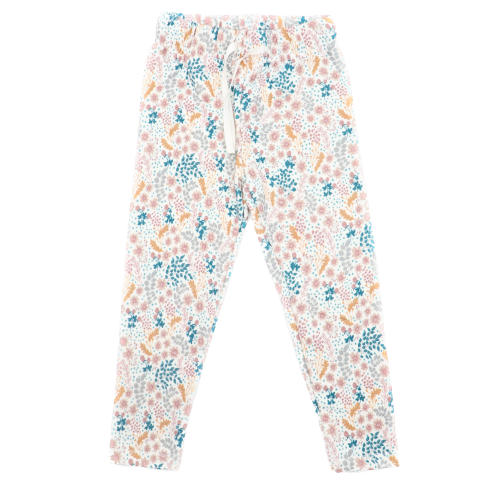 Pantaloni groși cu imprimeu floral, pentru copii