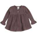 Rochie tricotată maro mov cu mânecă lunga din bumbac organic