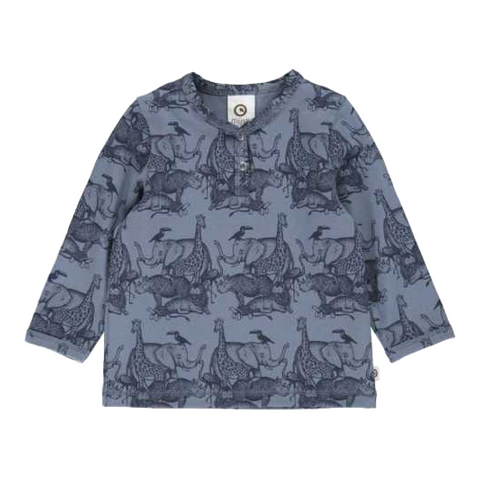 Bluză bleumarin cu imprimeu animale sălbatice pentru bebeluși