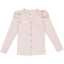 Cardigan roz pal din bumbac pointelle pentru fete