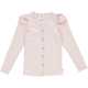 Cardigan roz pal din bumbac pointelle pentru fete