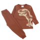 Pijamale maro cu imprimeu dinozaur