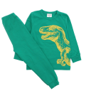 Pijamale verzi cu imprimeu dinozaur