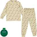 Pijamale crem cu imprimeu planete