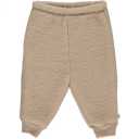 Pantaloni bej din lână fleece