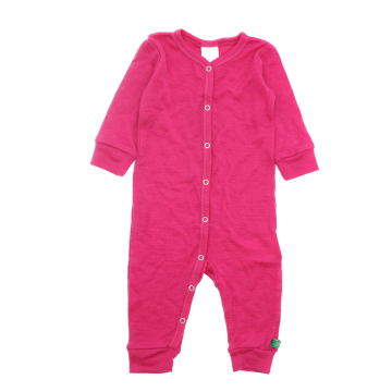 Salopetă roz intens din lână merinos