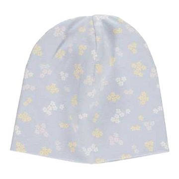 Căciulă bleu cu imprimeu floral