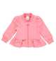 Jachetă roz intens cu peplum și fermoar pentru bebeluși