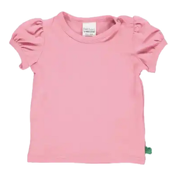 Tricou roz cu mâneci scurte, bufante pentru bebeluși