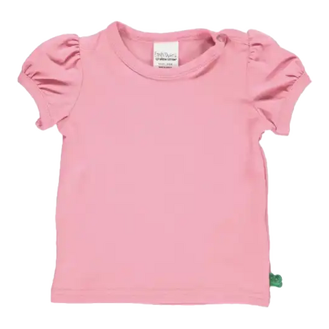 Tricou roz cu mâneci scurte, bufante pentru bebeluși