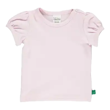 Tricou roz cu mânecă bufantă