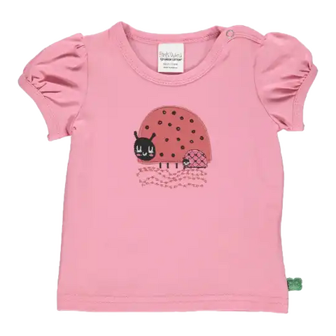 Tricou roz cu imprimeu gărgăriță pentru bebeluși