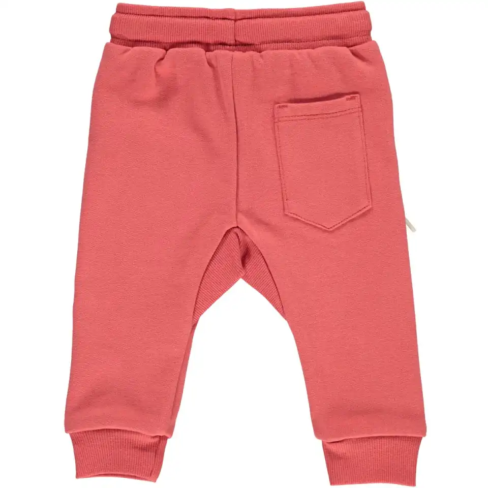 Pantaloni de trening roz cranberry pentru bebeluși