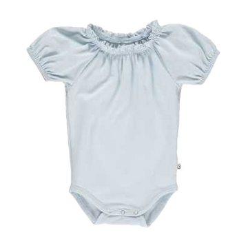 Body bleu cu mâneci bufante
