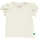 Tricou alb cu mâneci scurte, bufante pentru bebeluși