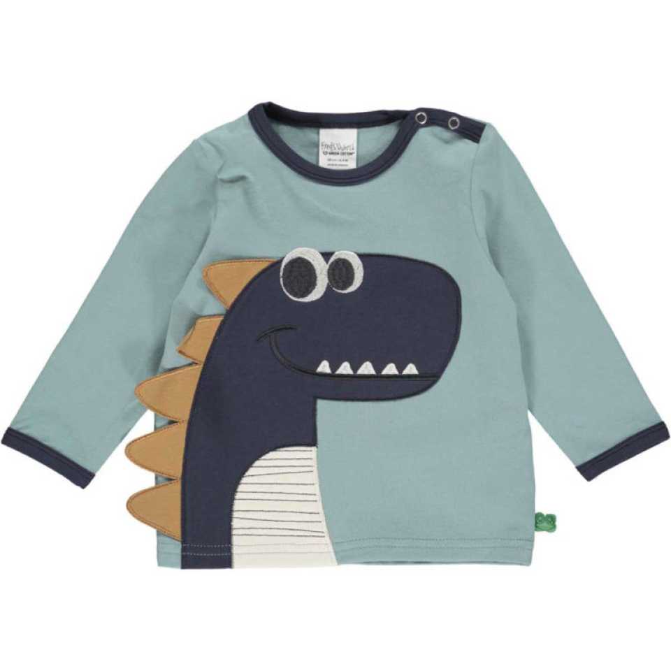 Bluză bleu dinozaur pentru bebeluși și copii