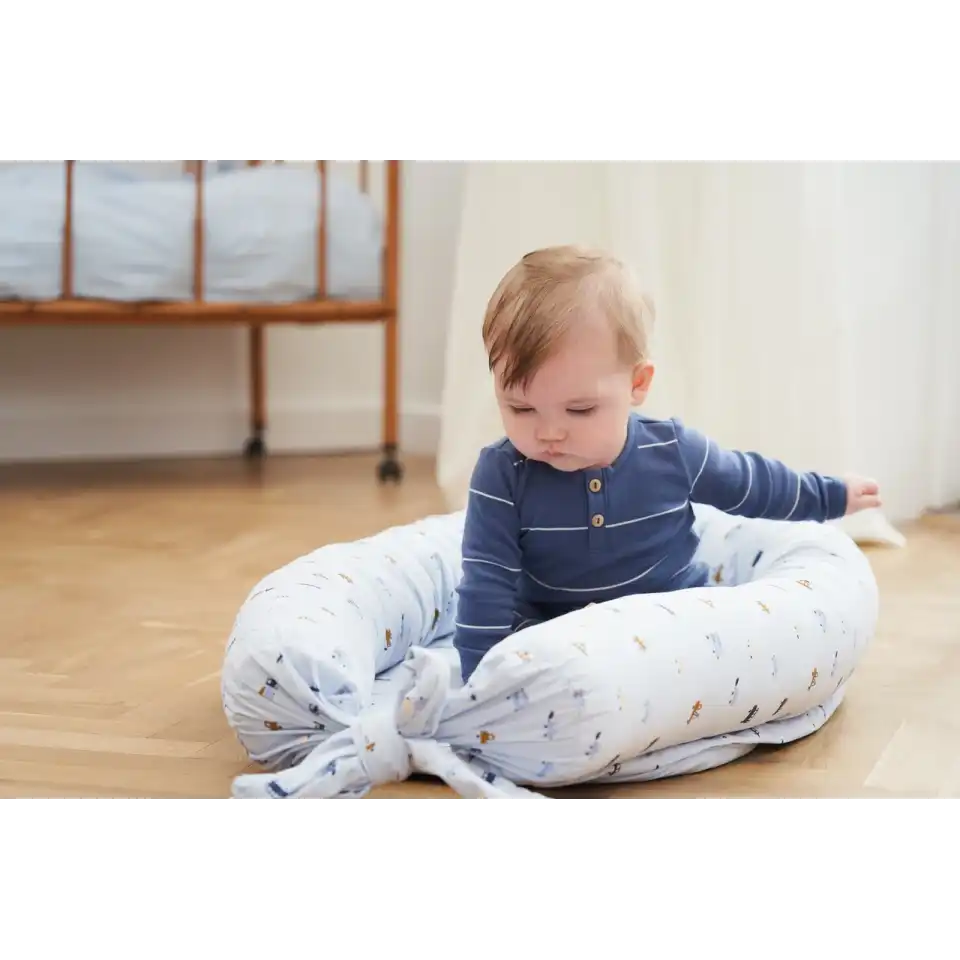 Body albastru cu dungi din bumbac moale