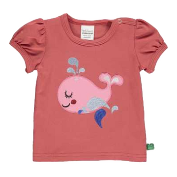 Tricou roz cu imprimeu balenă pentru bebeluși