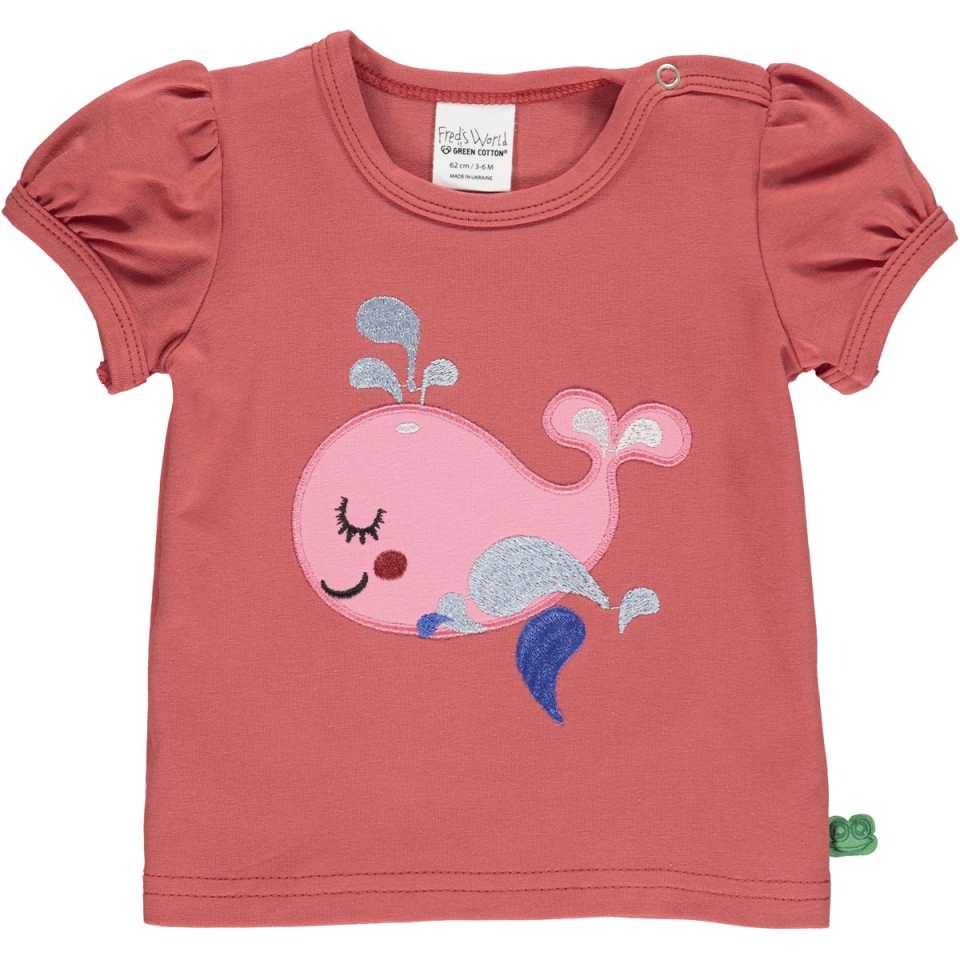 Tricou roz cu imprimeu balenă pentru bebeluși