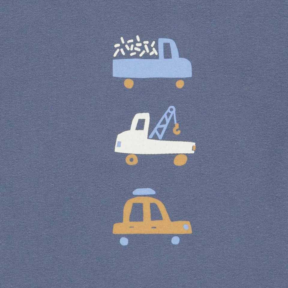 Tricou indigo cu imprimeu mașini pentru bebeluși