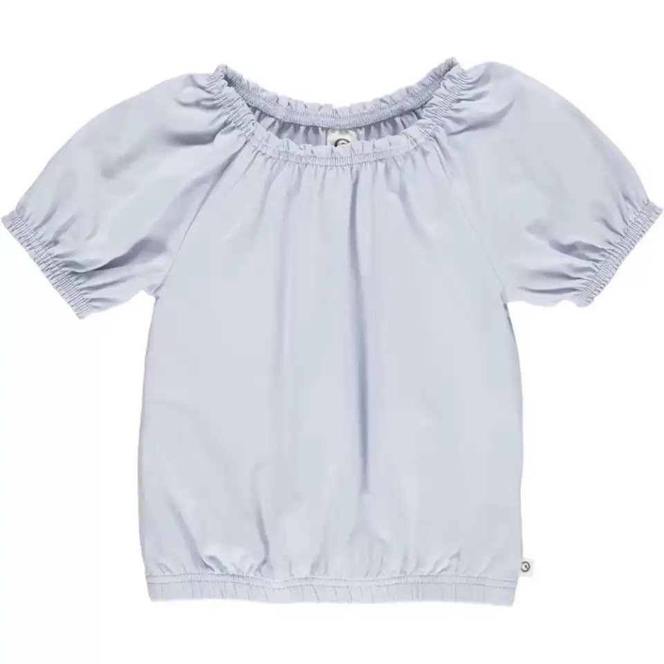 Tricou bleu cu mâneci bufante pentru bebeluși