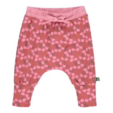 Pantaloni largi cu imprimeu cireșe