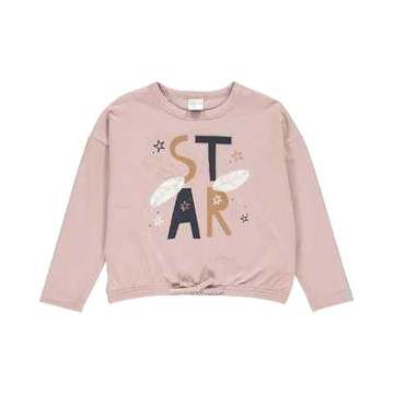 Bluză roz cu imprimeu STAR pentru fete