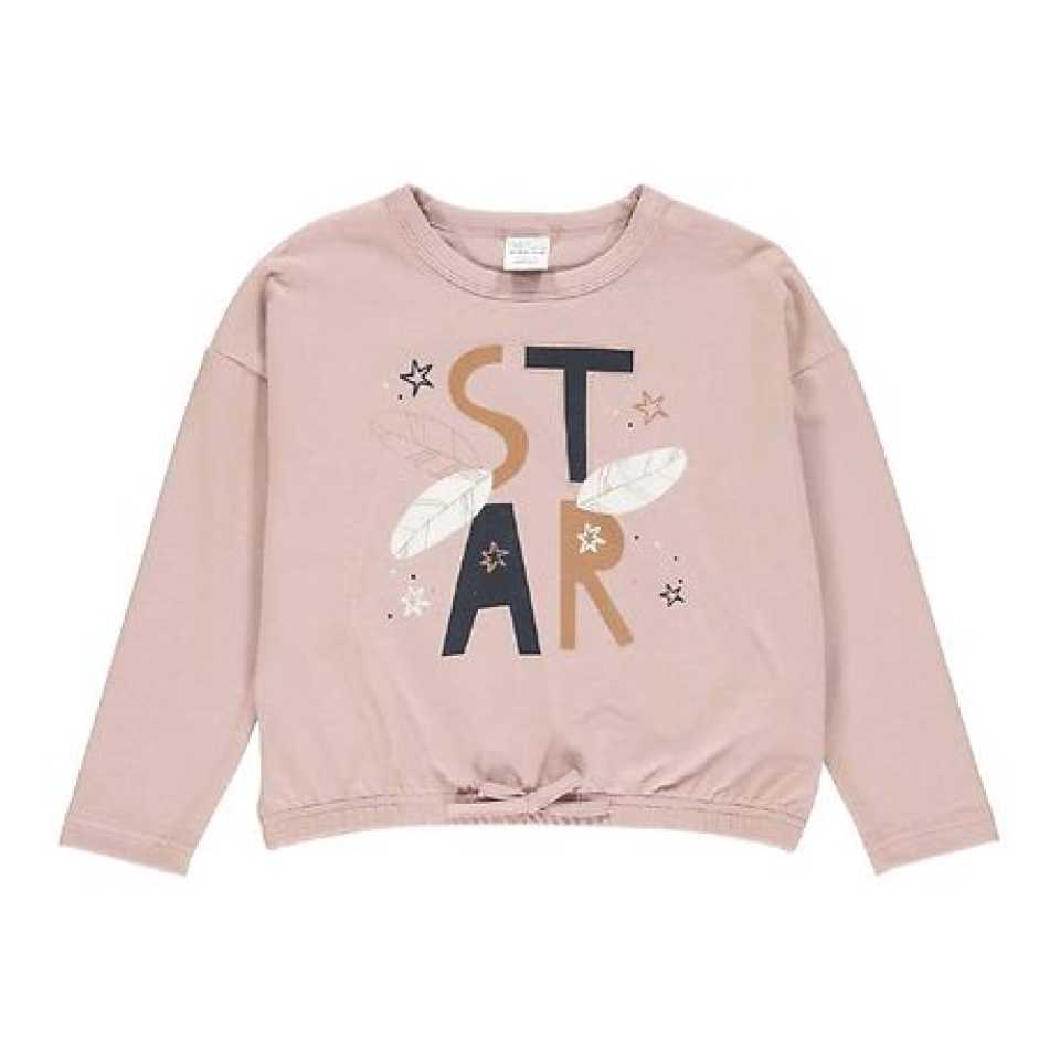 Bluză roz cu imprimeu STAR pentru fete