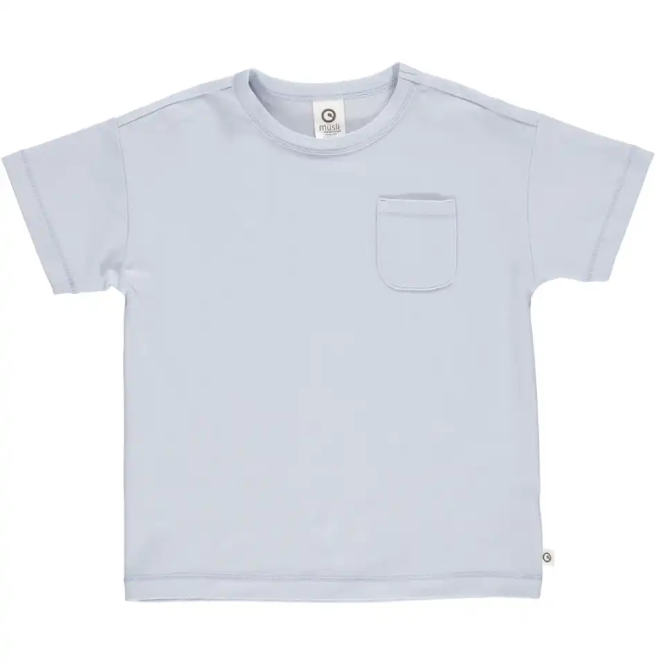 Tricou bleu cu buzunar