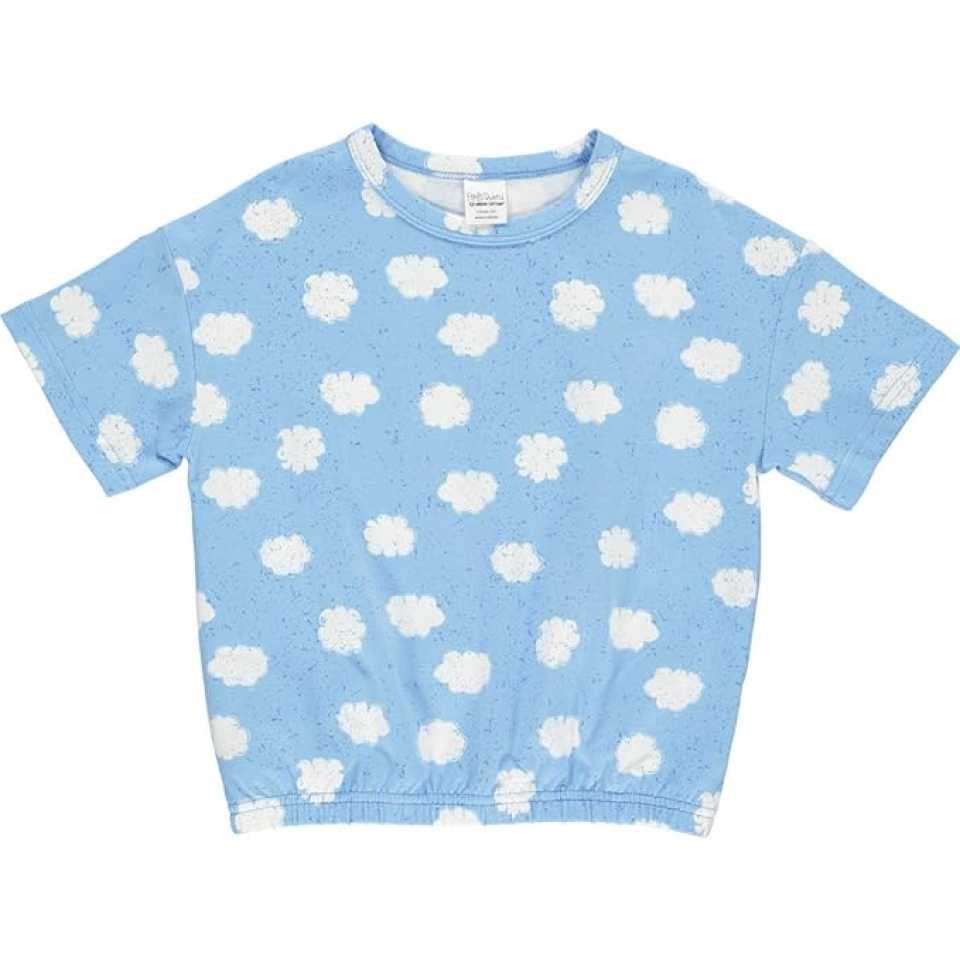 Tricou bleu cu imprimeu nori pentru fete