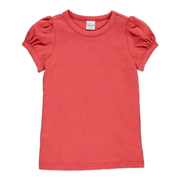 Tricou cranberry cu mâneci scurte, bufante pentru fete