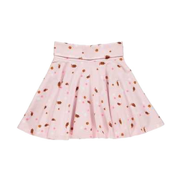Fustă roz cu imprimeu bondari pentru fetițe