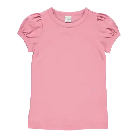 Tricou roz cu mâneci scurte, bufante pentru fete